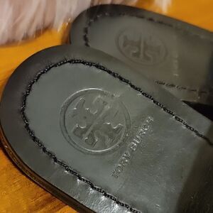 Tory Burch blue & black sandals EUC